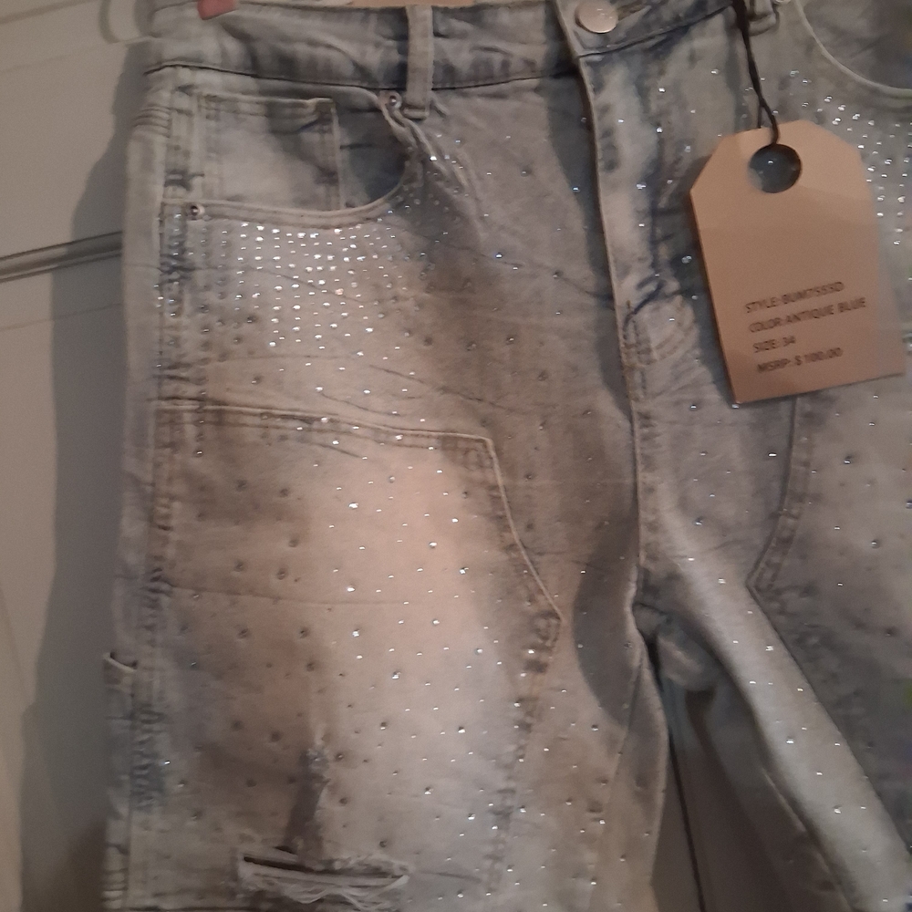 Men's Light Blue Jean Shorts